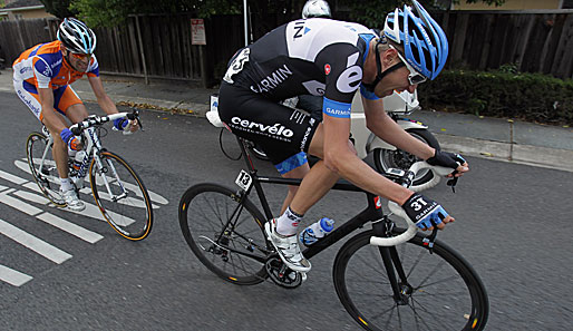 Ryder Hesjedal (r.) vom Team-Garmin hat die Führung in der Gesamtwertung übernommen