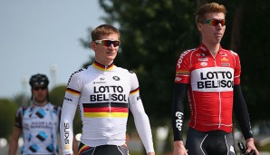 Andre Greipel (l.) und Marcel Sieberg gehen weiter gemeinsam auf die Jagd nach Etappensiegen