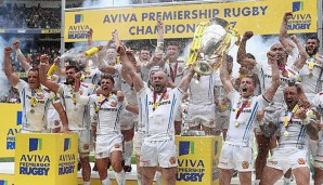 Die Exeter Chiefs feiern ihren ersten Titel