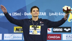 Florent Manaudou freut sich über seinen Sieg und den Weltrekord