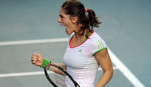 Andrea Petkovic setzte sich gegen Jamie Hampton aus den USA durch