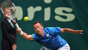 Philipp Kohlschreiber musste sich gegen Dustin Brown strecken - im wahrsten Sinne