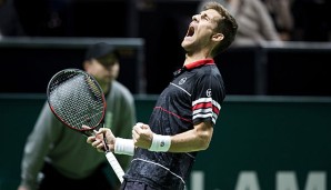 Martin Klizan hat gegen Gael Monfils das Hallenturnier in Rotterdam gewonnen