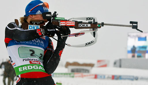 Magdalena Neuner enttäuschte in Hochfilzen mit einem schwachen siebten Platz