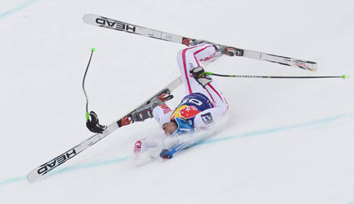 Hans Grugger verlor beim ersten Aufschlag auf die Piste sofort das Bewusstsein