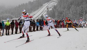 Fabian Rießle (r.) verteidigte mit Platz sieben das Gelbe Trikot