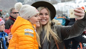 Lindsey Vonn (l.) präsentierte sich in bärenstarker Form