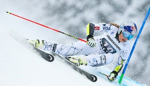 Lindsey Vonn war im zweiten Training in 1:37,48 Minuten Schnellste