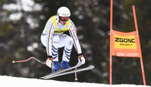 Romed Baumann nimmt an der Abfahrt in Bormio teil.