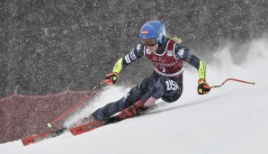 Mikaela Shiffrin führt die Wertung im Riesenslalom aktuell an.