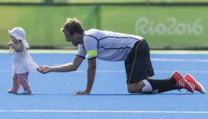 Moritz Fürste bei den Olympischen Spielen in Rio mit seiner Tochter.