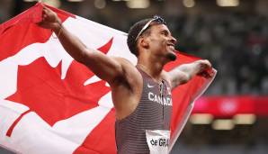 Andre De Grasse holt Gold über die 200 Meter.