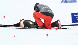 Verwechslung des Tages: ERIC FRENZEL. In der Teamstaffel war der Kombinierer völlig erschöpft zusammengebrochen - und schien sogar Blut zu spucken. Am Freitag klärte er auf: "Es war kein Blut, sondern eine der Markierungen für den Wechselbereich."