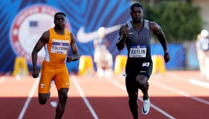 Justin Gatlin hat eine neue Bestzeit in Eugene hingelegt