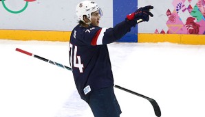 T.J. Oshie traf beim Sieg der USA gegen Russland im Penaltyschießen vier Mal