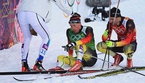 Tim Tscharnke (M.) war nach dem Team-Sprint am Boden zerstört