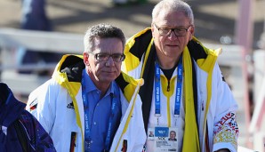 Thomas de Maiziere bejubelte mit Michael Vesper die Silbermedaille von Maria Höfl-Riesch