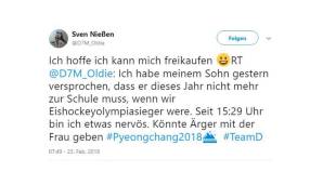 Was ist schon das Abitur im Gegensatz zum Eishockeyolympiasieg? "Grau ist alle Theorie - entscheidend is' aufm Eis!"