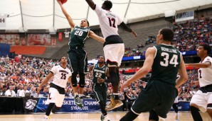 Travis Trice (l.) und Gavin Schilling stehen mit Michigan State im Final Four