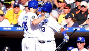 Hosmer (l.) und Perez brachten die American League mit ihren Homeruns auf die Siegerstraße