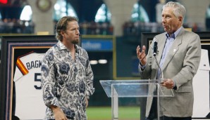 Jeff Bagwells (l.) Nummer 5 bei den Houston Astros wird nie wieder vergeben