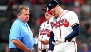 Freddie Freeman (r.) wird den Braves wochenlang fehlen