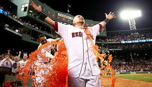 Christian Vazquez ließ sich nach seinem Walk-Off gegen Cleveland feiern