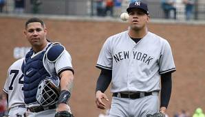 Dellin Betances (r.) hat kein Verständnis für seine frühe Auswechslung gegen Tampa Bay