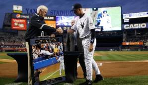 Gene "Stick" Michael (l.) im Jahr 2009 zusammen mit Derek Jeter