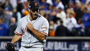 Giants-Pitcher Madison Bumgarner bricht sich die Hand.