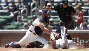 Alen Hanson (r.) sorgte mit seinem Slide zur Home Plate für die wohl entscheidende Szene des Spiels.