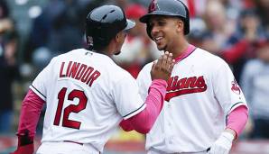 Francisco Lindor und Kollegen hatten gut lachen nach dem Helmfauxpas des Shortstops.