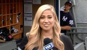 Aaron Judge (r.) lieferte vor dem Spiel eine Photobomb im YES Network.