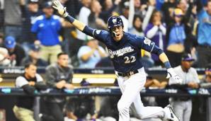 Christian Yelich erzielte den Run zum Sieg für die Milwaukee Brewers in Spiel 1 der NLDS.