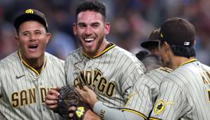 Joe Musgrove (M.) ist der erste Padres-Pitcher, dem ein No-Hitter gelang.