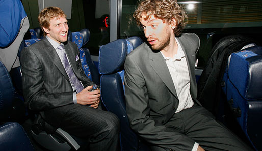 Dirk Nowitzki und Pau Gasol beim All-Star-Game-Weekend in Dallas Anfang des Jahres