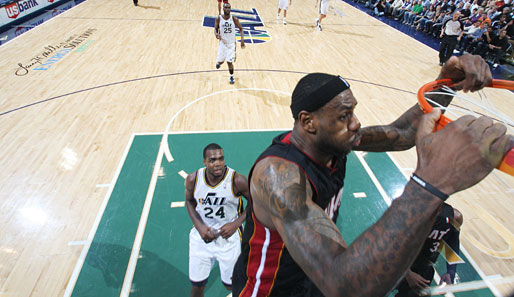 LeBron James war mit 33 Punkten Topscorer beim Heat-Sieg in Utah