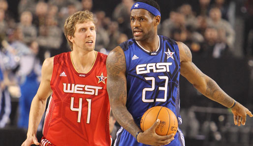 Sollten die Coaches Dirk Nowitzki wie erwartet nominieren, winkt wie 2010 ein Duell mit LeBron James