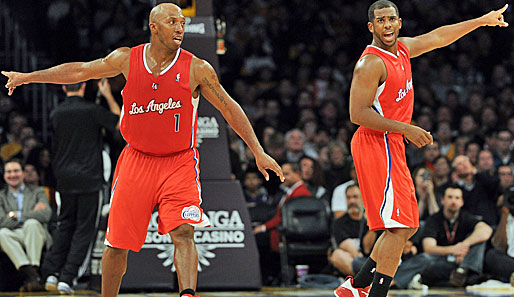 Chauncey Billups (l.) und Chris Paul erzielten insgesamt 8 Dreier gegen die Lakers