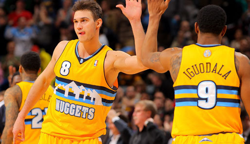 Danilo Gallinari und Andre Iguodala waren zwei von sechs Nuggets-Profis mit zweistelliger Punktzahl