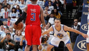 Wenn Chris Paul (l.) auf Stephen Curry (r.) trifft, ist Action garantiert