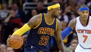 Dieses Mal hatte LeBron James (l.) das Nachsehen gegen Carmelo Anthony (r.)