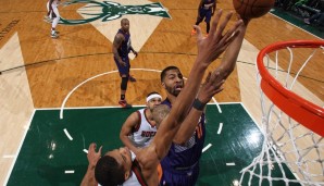 Markieff Morris (r.) zeigte gegen die Bucks eine starke Leistung und kam auf 26 Punkte