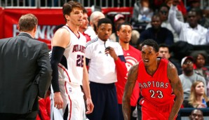 Lou Williams (r.) führte die Raptors zum Sieg in Atlanta