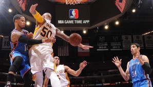 D.J. Augustin (l.) und Enes Kanter (r.) führen die Thunder zum Sieg im Staples Center