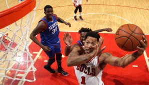 Derrick Rose (M.) meldete sich mit einer eindrucksvollen Performance zurück