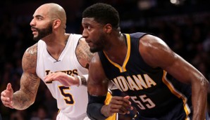 Der eine kommt, der andere geht: Roy Hibbert (r.) und Carlos Boozer (l.)