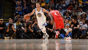 Stephen Curry (l.) machte ein starkes Spiel für die Warriors