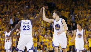 Draymond Green und Klay Thompson stehen mit den Warriors im Westen auf Platz eins