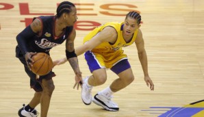 Tyronn Lue (r.) musste in den Finals 2001 den Großteil der Zeit Allen Iverson verteidigen